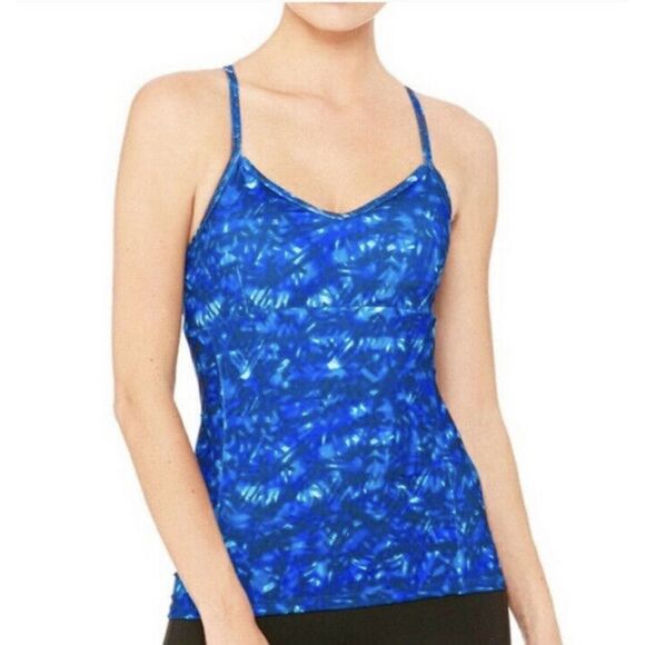 ALO Yoga Lure Long Bra Tank Top Kaleidoscope Print - Picture 1 of 9